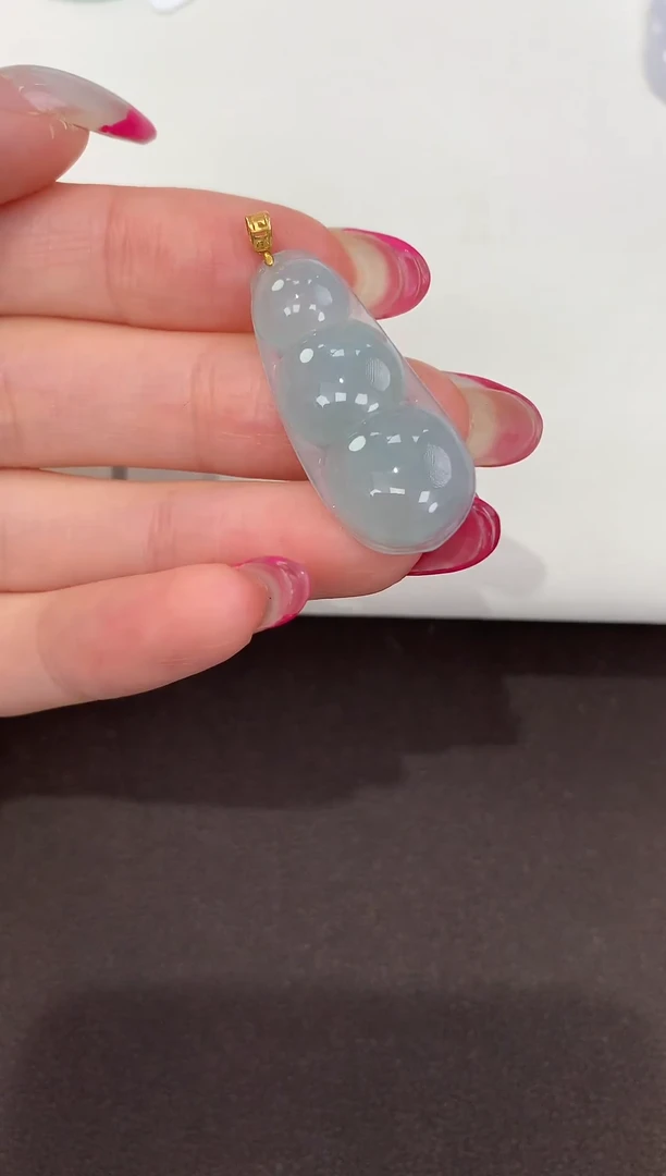 颈饰18K金镶嵌翡翠天然缅甸A货翡翠