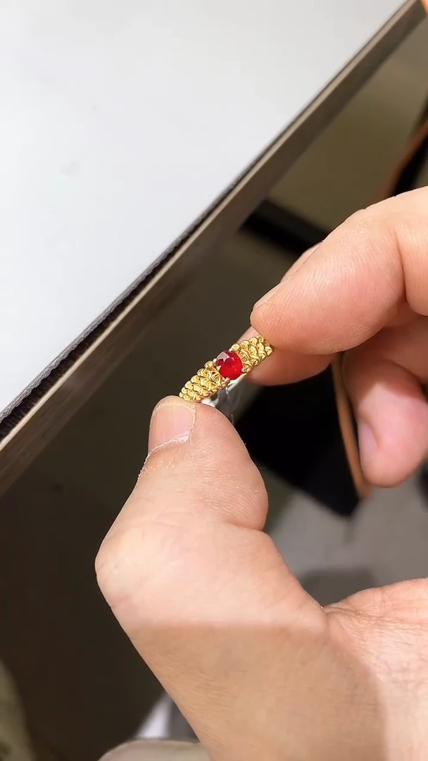 银S925镶嵌戒指红宝石天然红宝石戒指