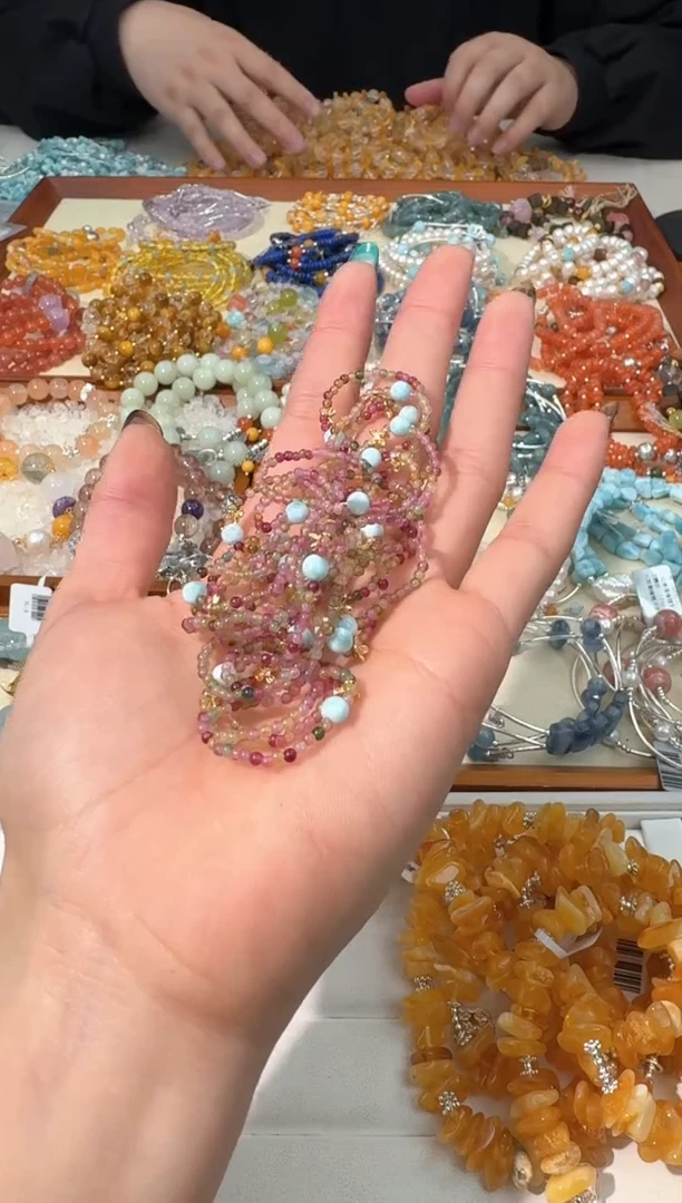 【闪购商品】碧玺手链银S925镶嵌A001碧玺海纹单珠戒指