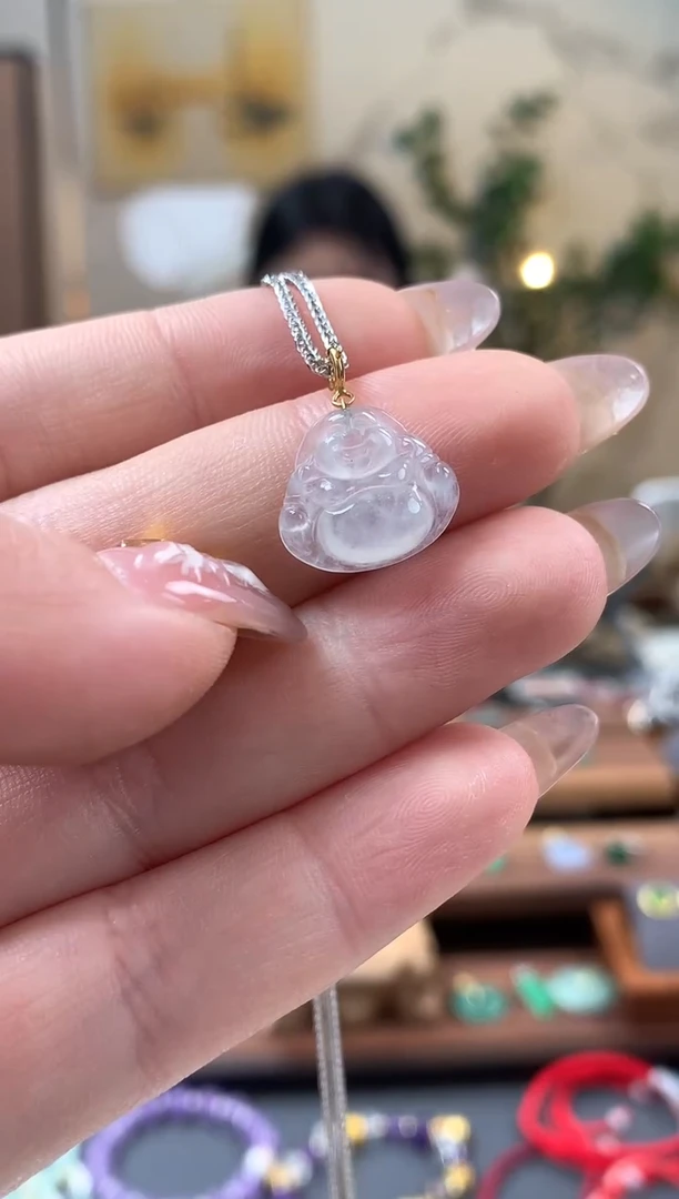 【闪购商品】翡翠吊坠(不含链)18K金镶嵌佛公