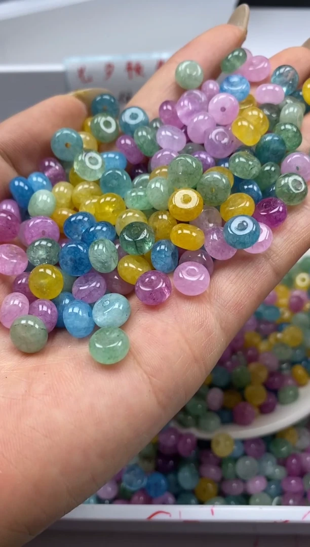 未镶嵌颈饰碧玺w2894彩虹碧玺算盘8*4mm*30颗