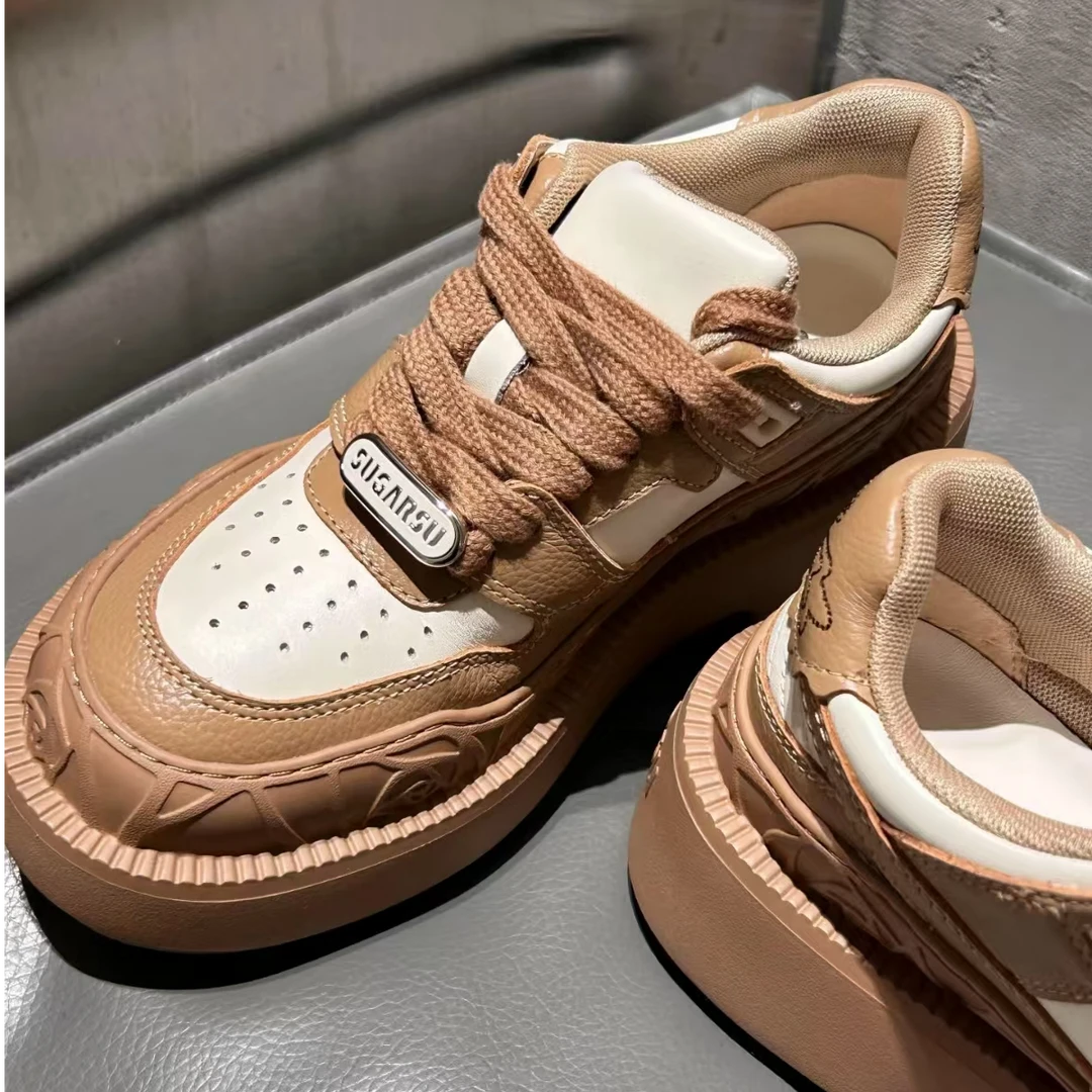 【酥家鞋子】不来回直接拍 时尚百搭女士真皮厚底低帮女款