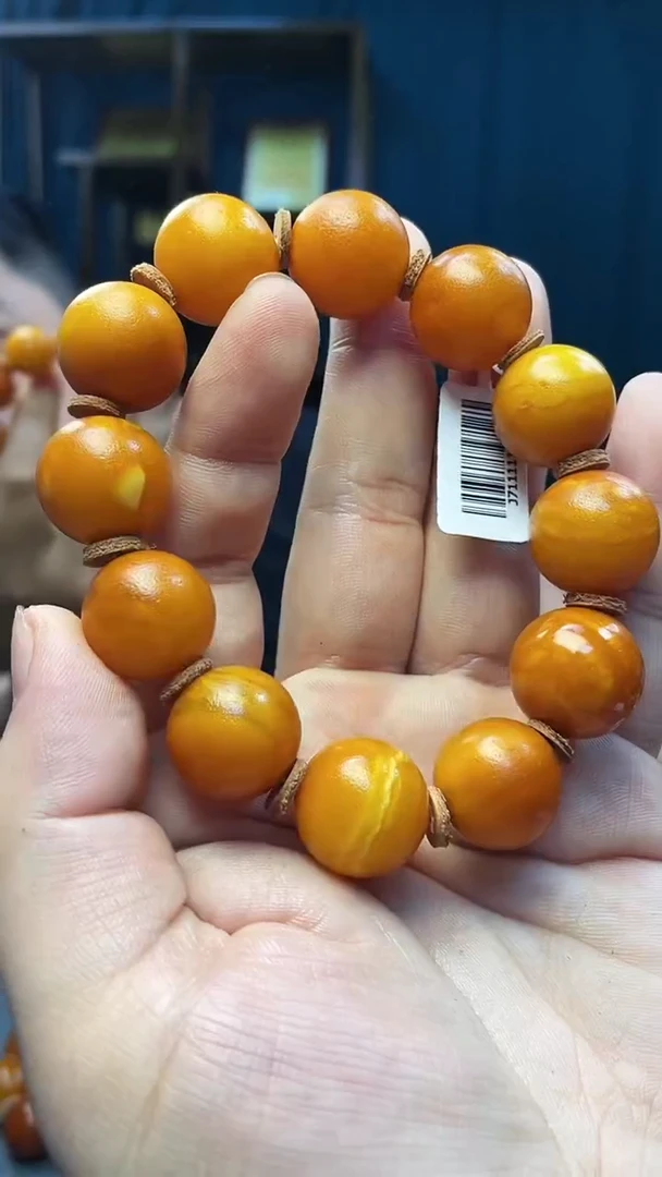 手串琥珀未镶嵌蜜蜡圆珠手串