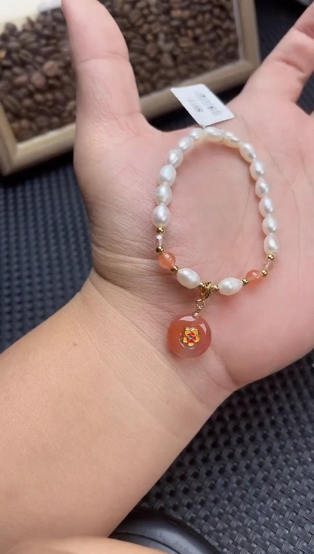 银S925镶嵌手绳淡水珍珠12