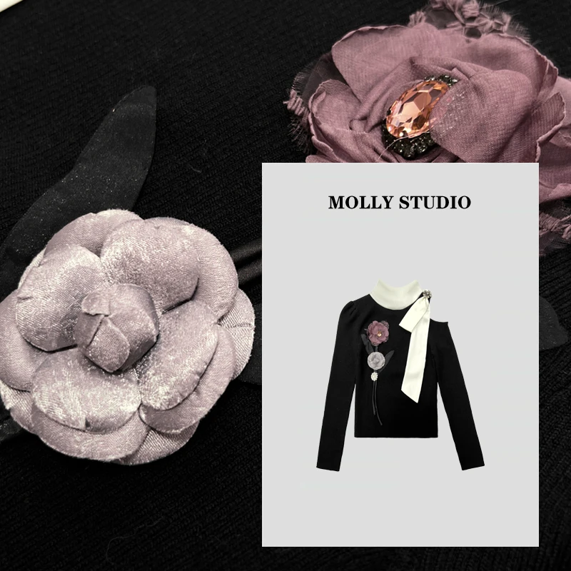 【浅秋舒意】Molly针织衫2025秋冬新款打底套头亲肤女上衣M2025543