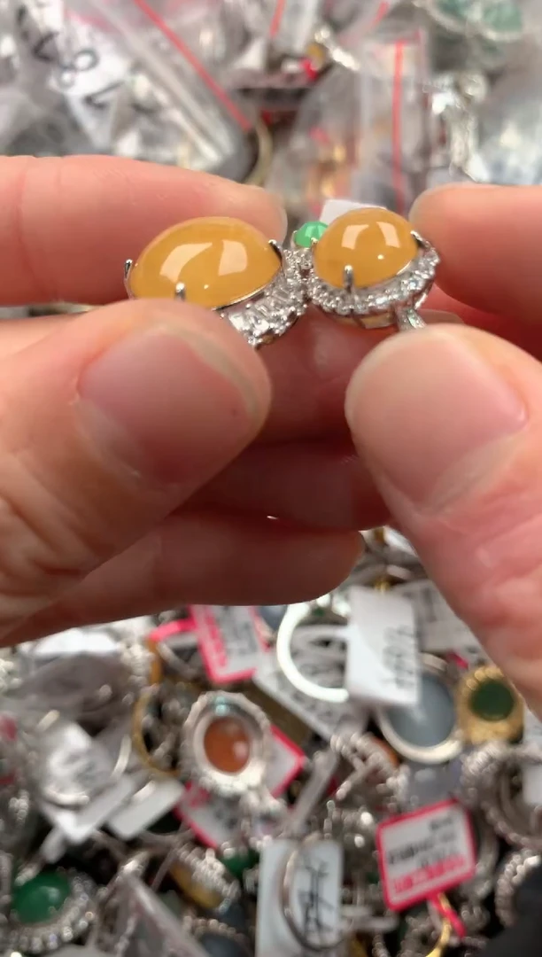 银S925镶嵌戒指翡翠333   7