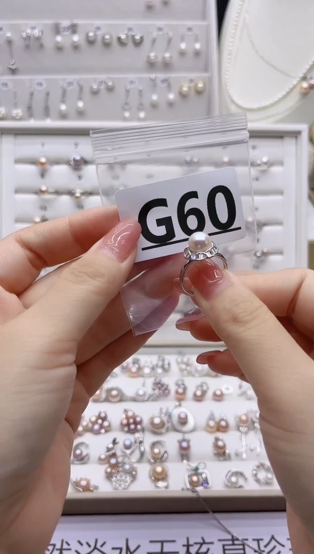 银S925镶嵌珠宝奇石淡水珍珠沵****❤G60
