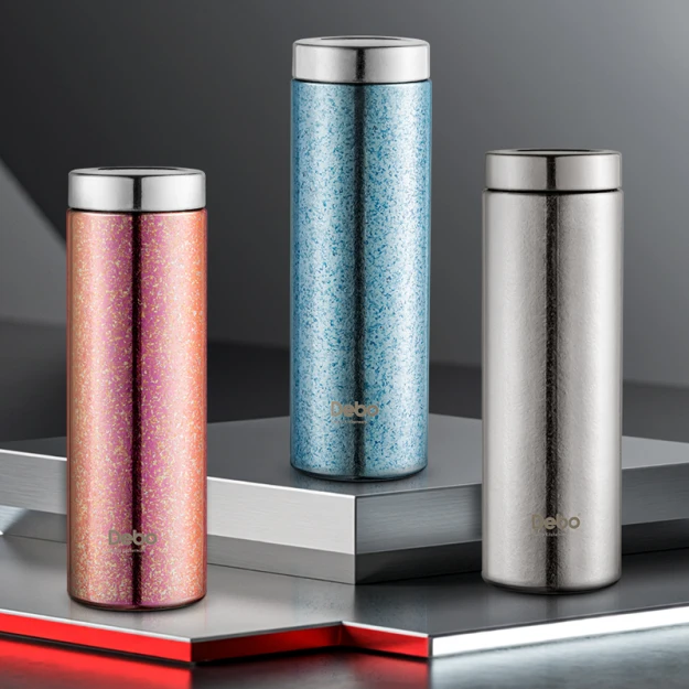 泰莎高颜值纯钛结晶保温杯双专利冰晶纹钛杯 德铂