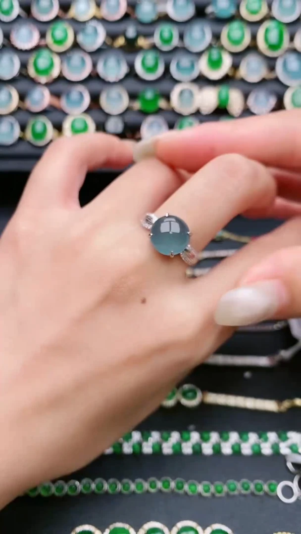 翡翠戒指银S925镶嵌11111111