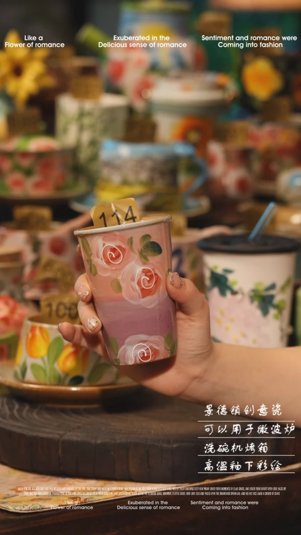 陶瓷114景德镇高温釉下彩绘设计师款式