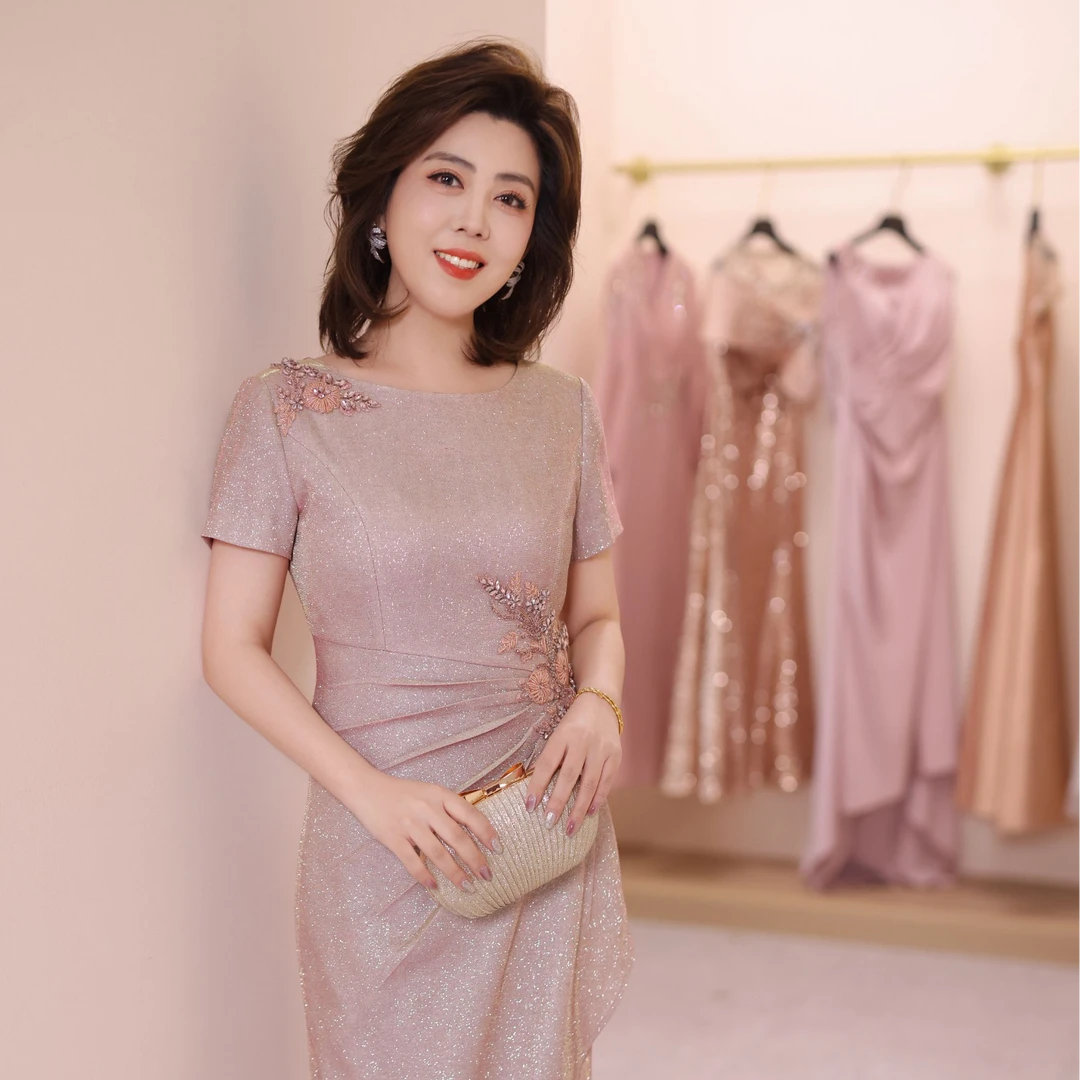 【喜瑞妈妈婚宴礼服】人鱼姬色优雅鱼尾礼服 显瘦气质名媛宴会高贵
