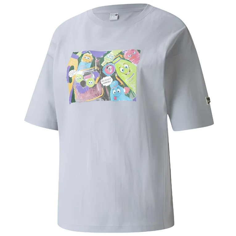 PUMA/彪马女款休闲时尚印花圆领T恤短袖 533050-37-71