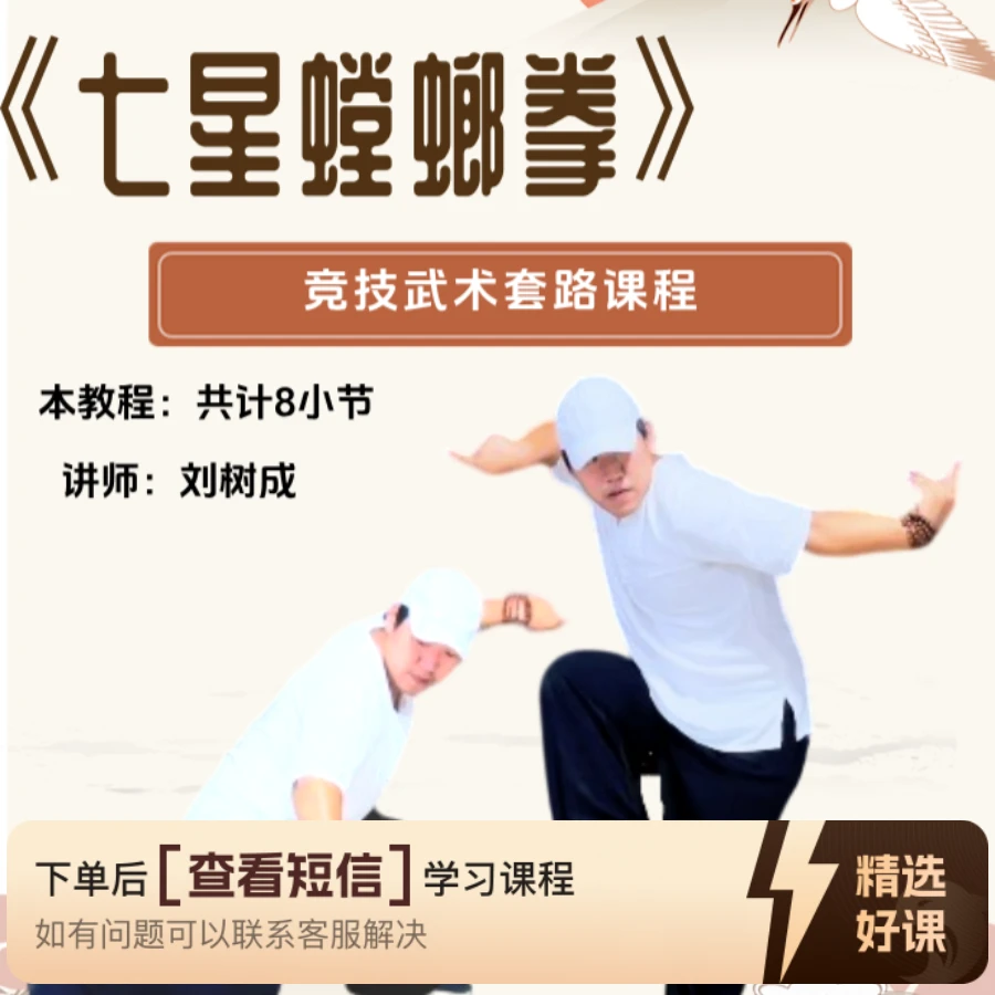竞技武术套路《七星螳螂拳》详细教学课程（留意短信解锁课程）