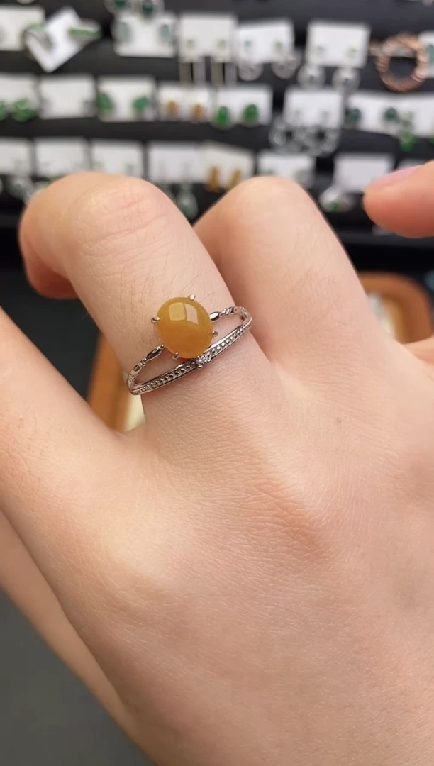 银S925镶嵌戒指翡翠0