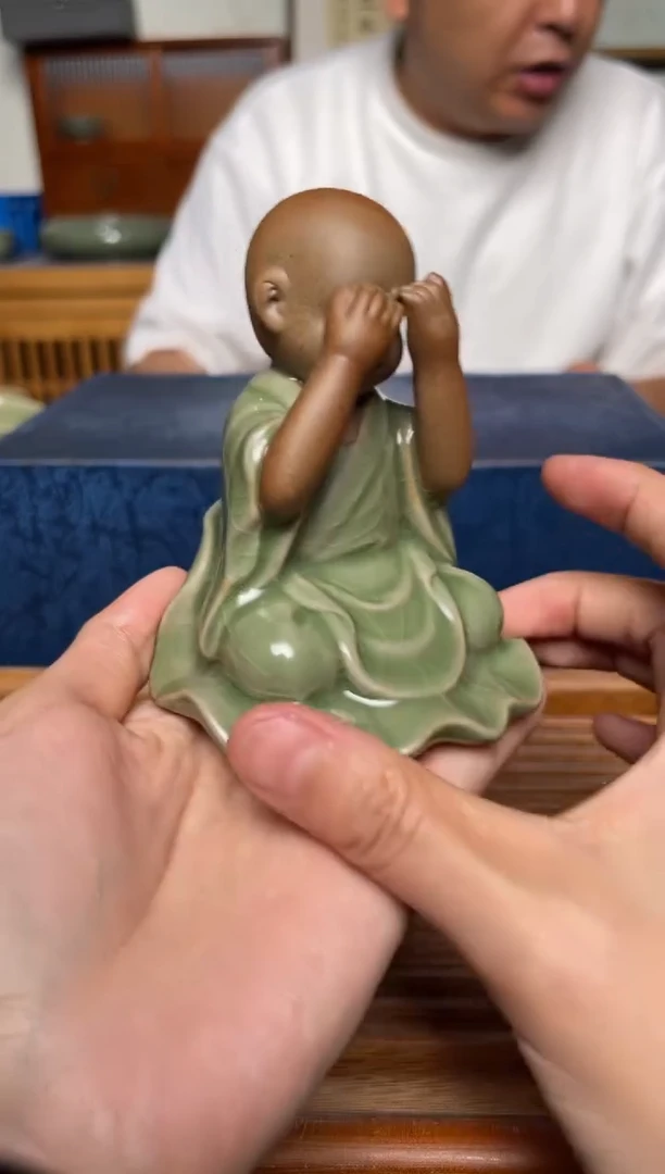 其他耀州窑不看和尚摆件