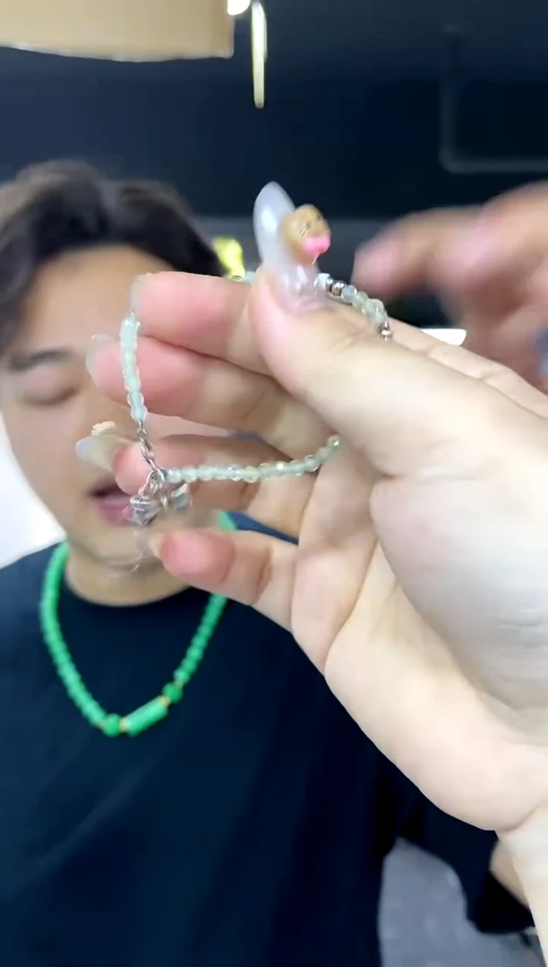 银S925镶嵌手链橄榄石多样性发其一颜色微差