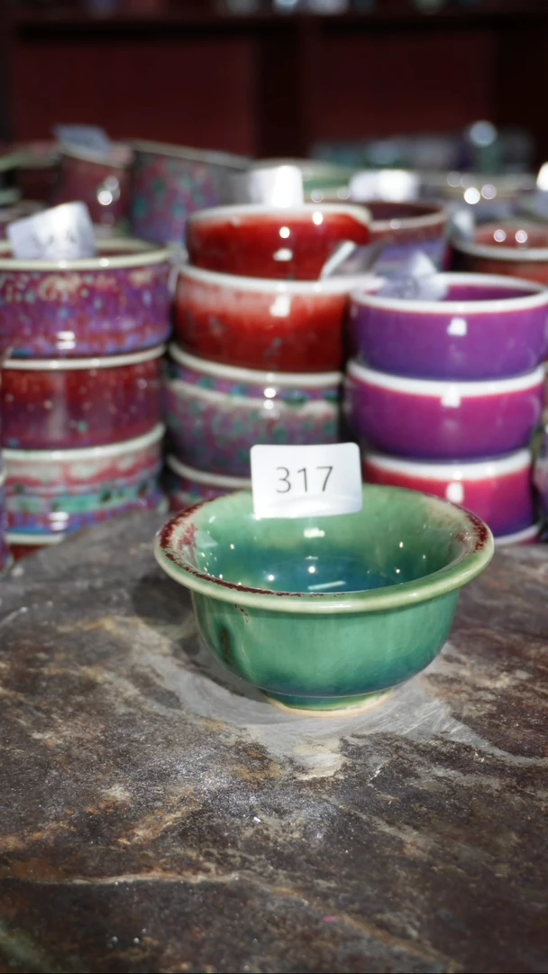 摆件陶精品窑变钧瓷茶器