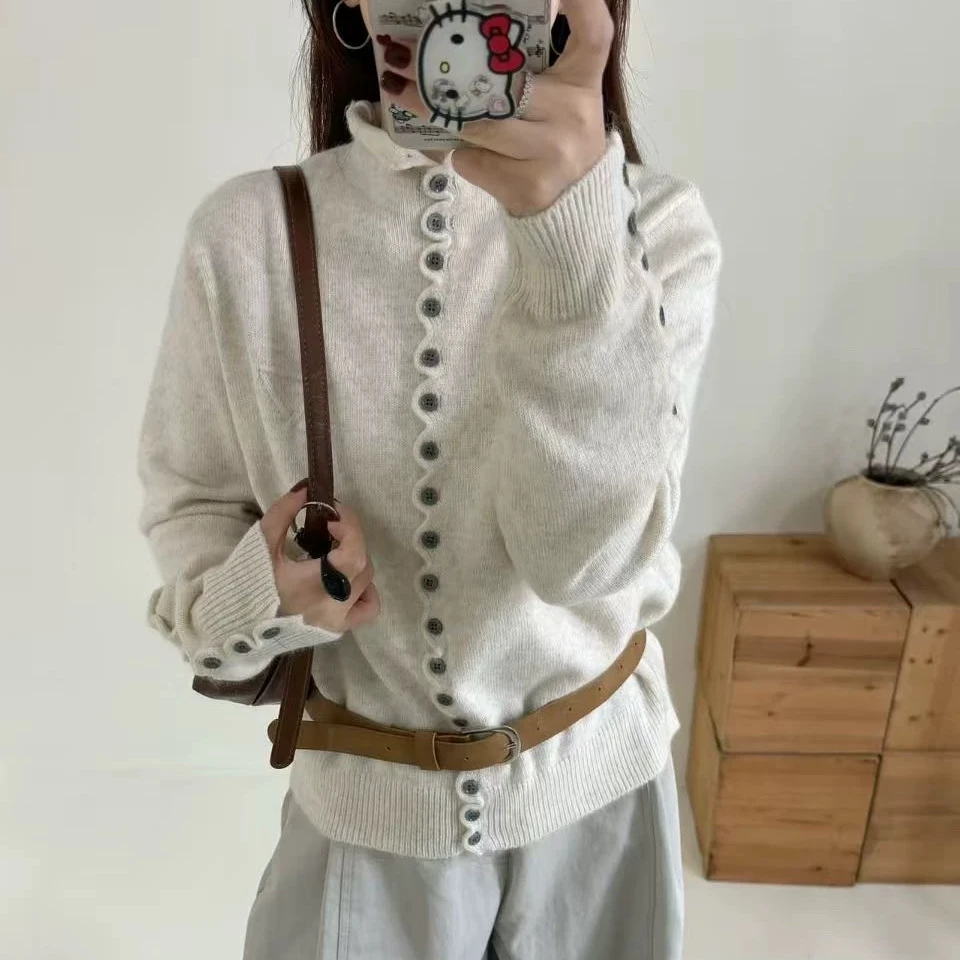 冬季新款复古韩系宽松高端慵懒风高领小设计时尚毛衫5707