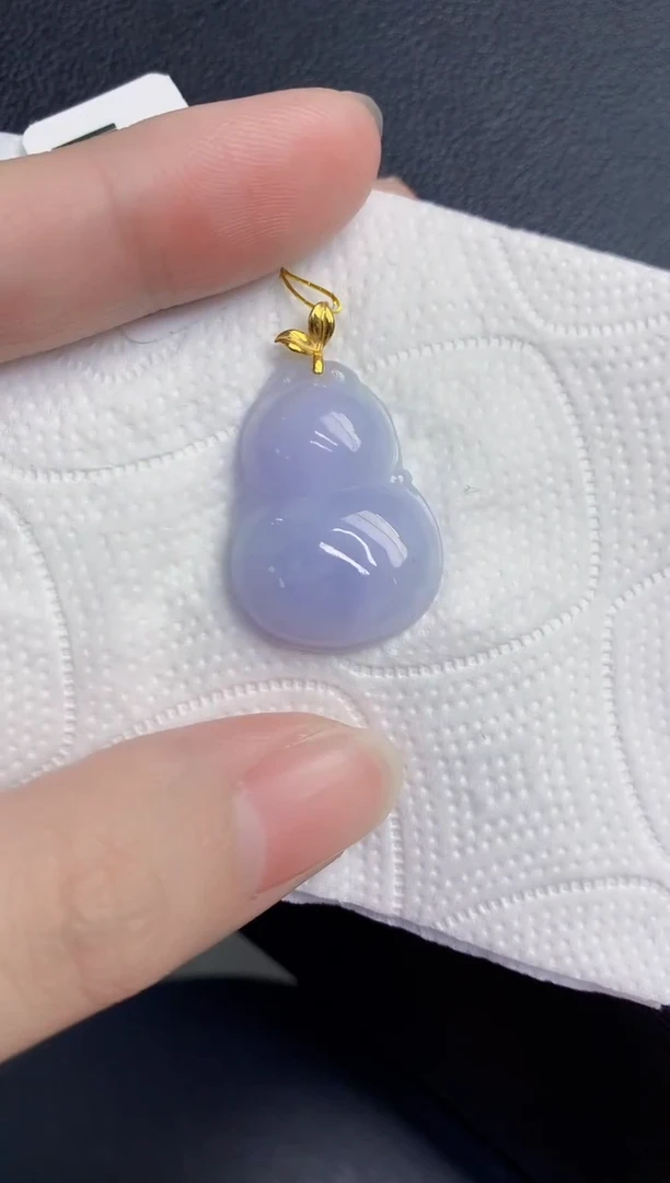 颈饰18K金镶嵌翡翠天然翡翠缅甸A货