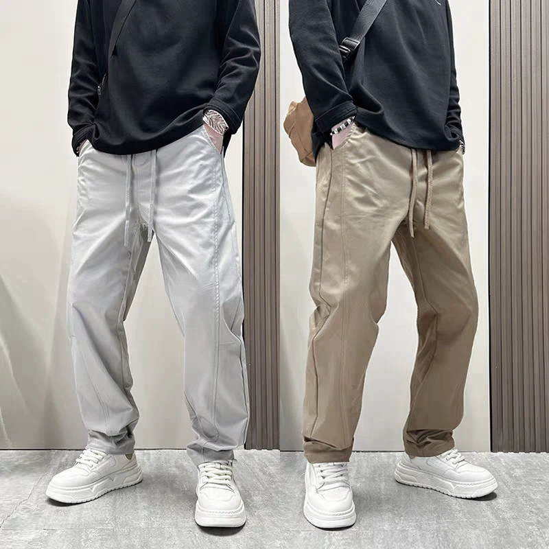 C056软壳夏季男士商务休闲长裤子专用透气冰氧棉专用透气吸汗直筒