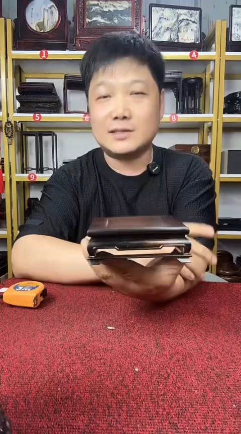 紫檀木类端景台11CM黑檀正方底座