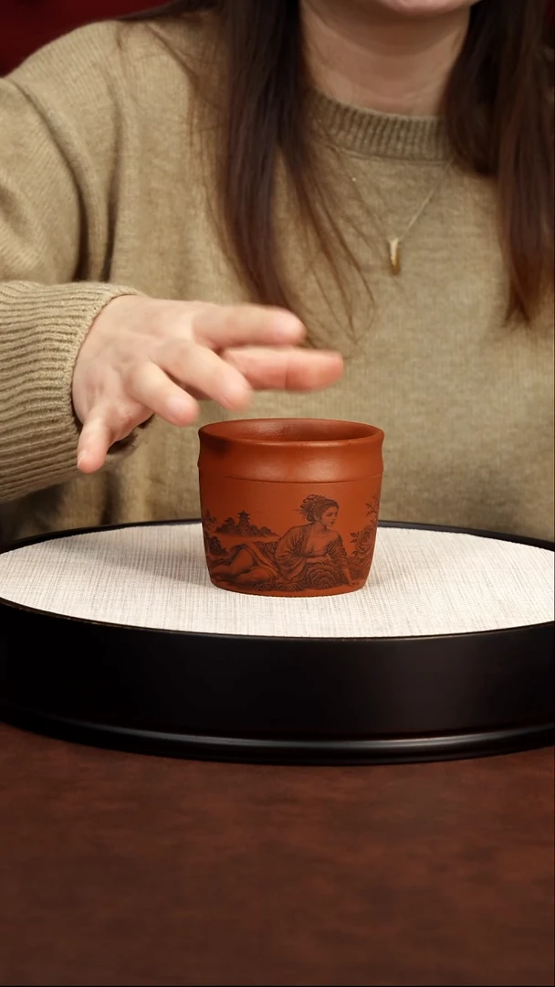 茶壶紫砂美女图主人杯