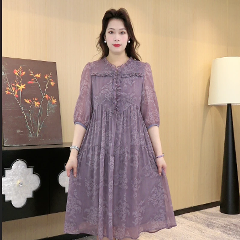 薇姐大码女装2025夏季新款气质百搭时尚加宽加大显瘦女装250865