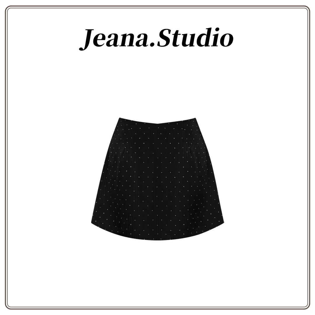 【Jeana.Studio】原创设计烫钻条纹防走光内衬短裙半身裙