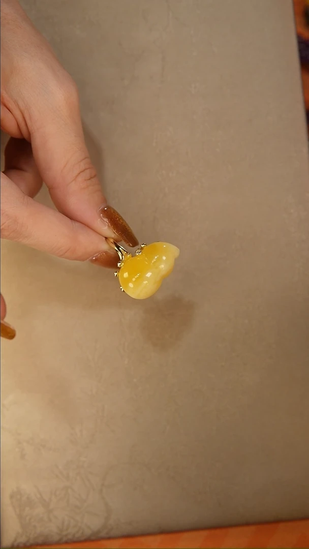 【闪购商品】琥珀戒指银S925镶嵌戒指