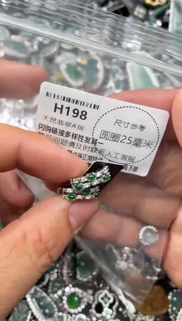 翡翠未镶嵌颈饰H198耳扣