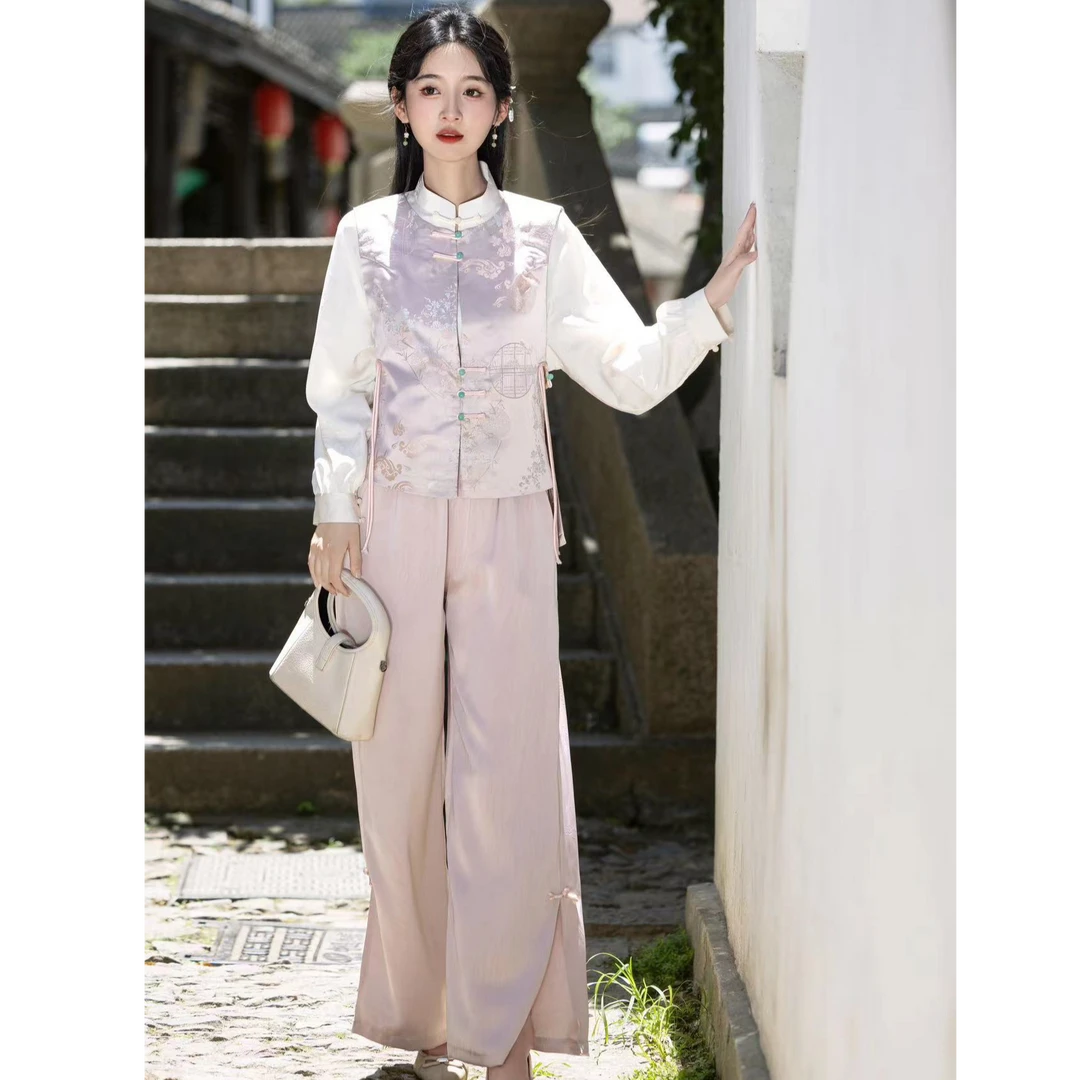 【潮起东方 】中国风新中式套装新中式精美气质贵气马甲潮流三件套