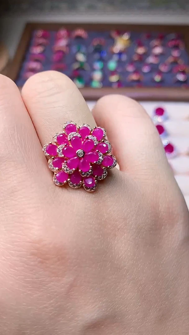 【闪购商品】红宝石戒指银S925镶嵌000