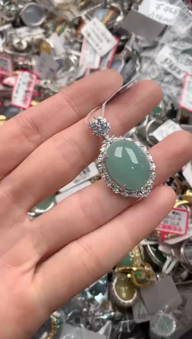 银S925镶嵌戒指翡翠111  3