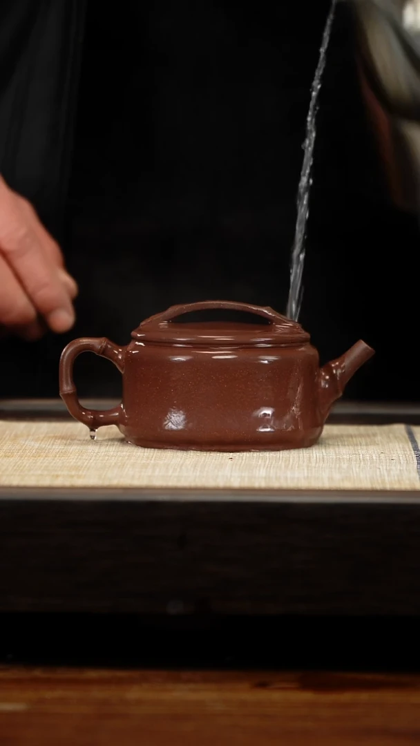 茶壶紫砂手磨料竹韵