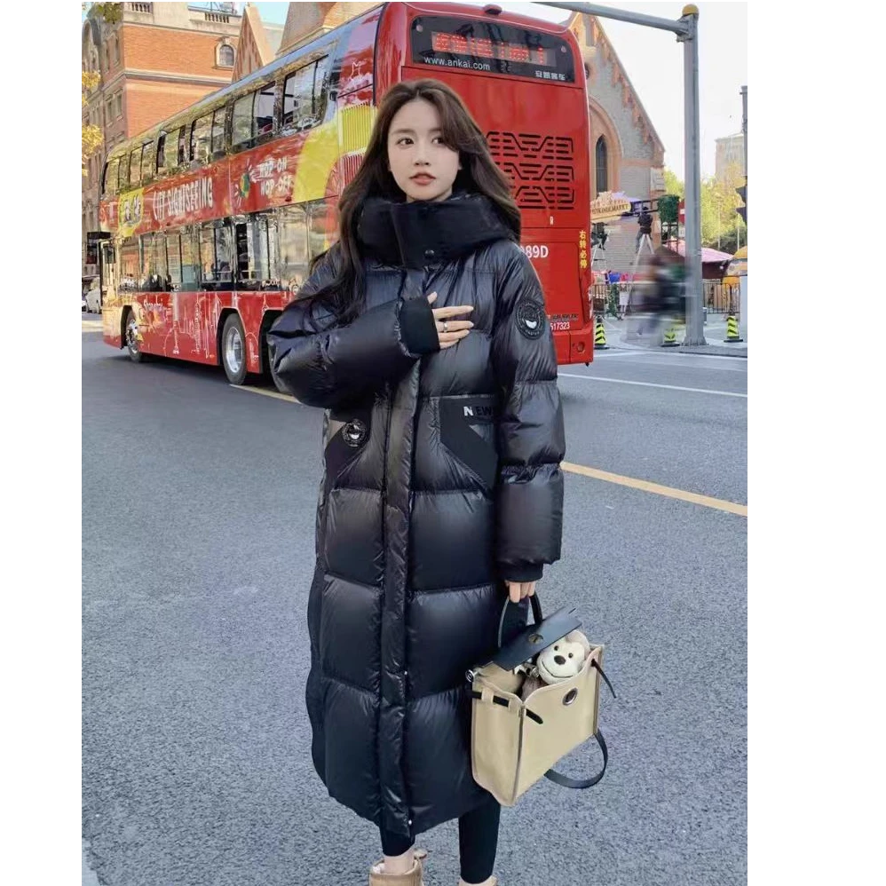 冬季女士长款羽绒服时尚百搭宽松加厚韩版过膝238617（AH）