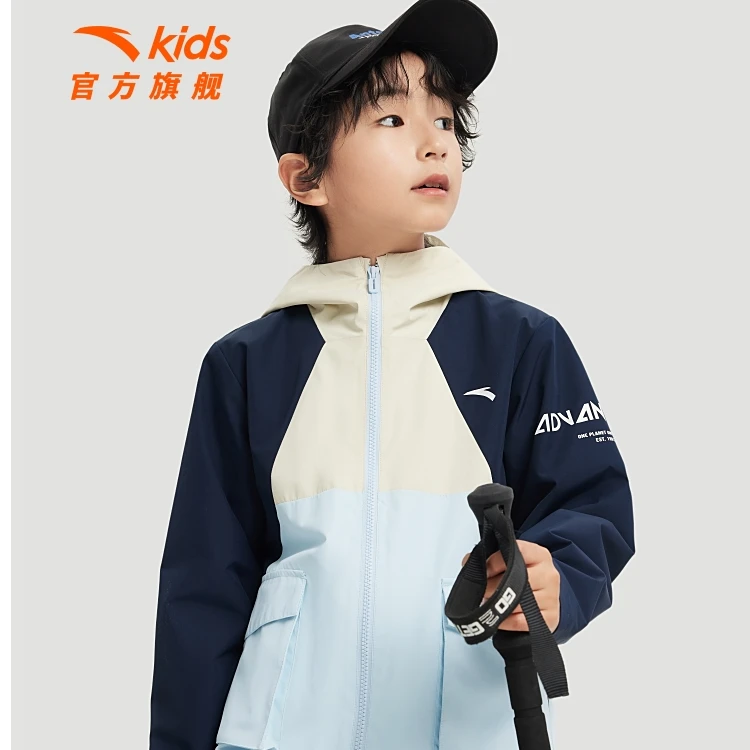 安踏儿童大童三防摇粒绒外套春季保暖厚外套A72436605欧若风