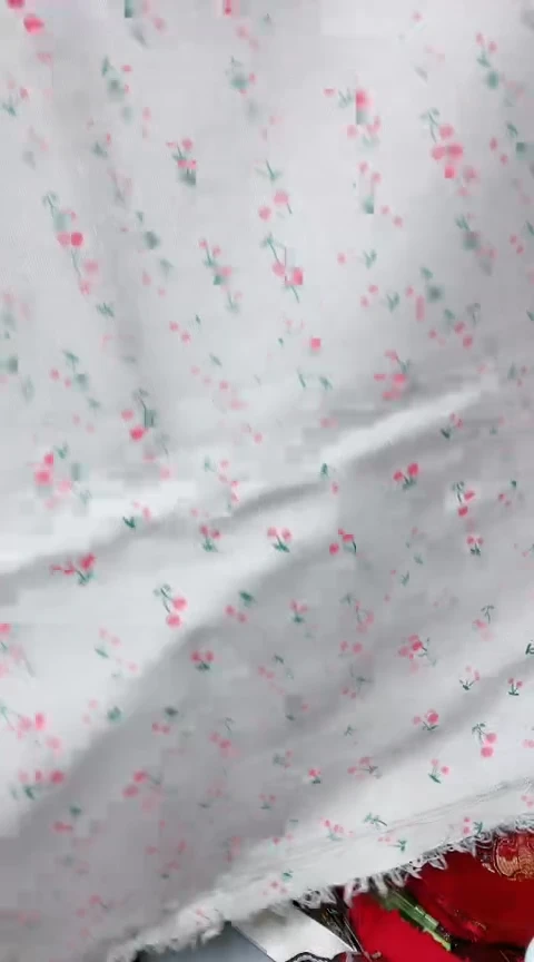 混纺棉麻樱桃图案45*45