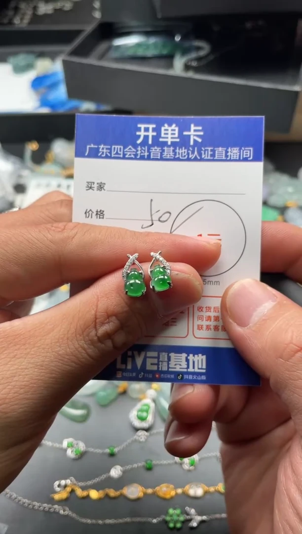 颈饰未镶嵌翡翠耳钉