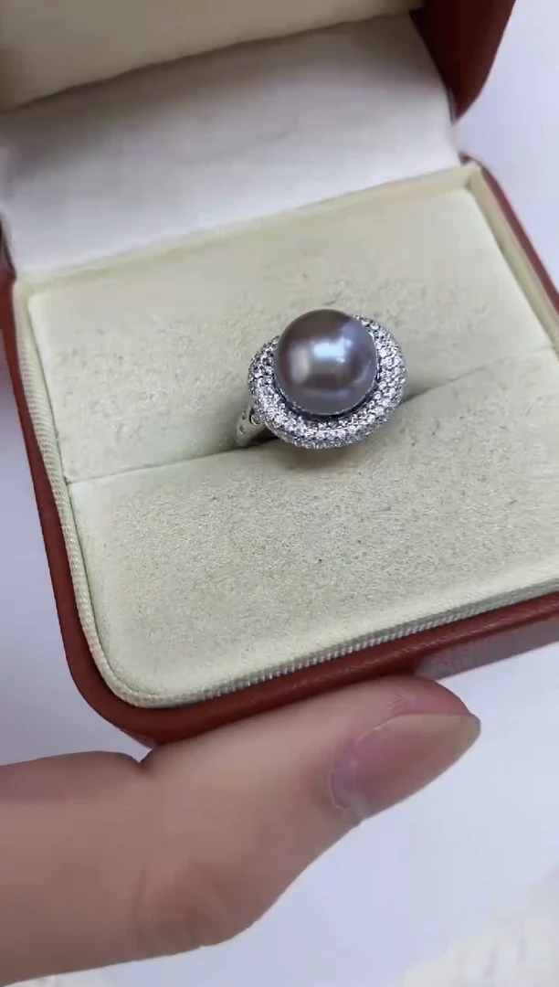 银S925镶嵌海水珍珠戒指