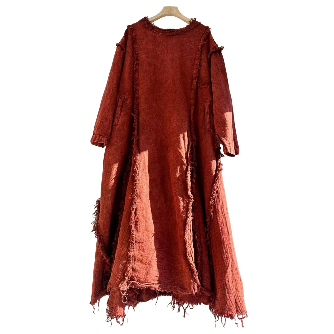 几念原创-春季新款立体重工休闲气质复古百搭宽松时尚连衣裙M520