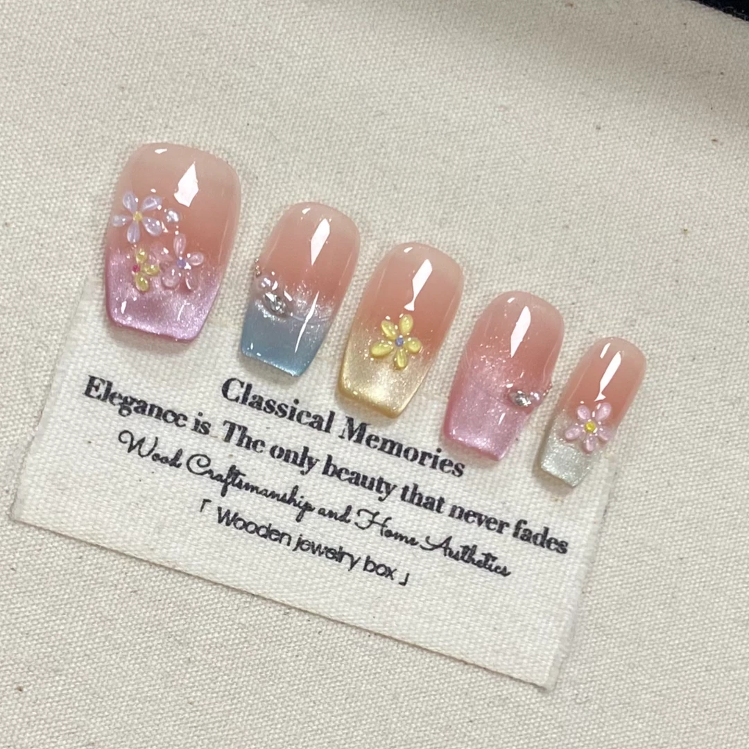 设计师专款【花房】JD1869纯手工轻奢美甲穿戴甲(送工具包)
