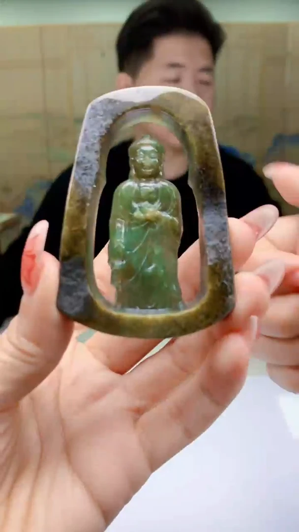 【闪购商品】定制翡翠未镶嵌4917ty-毛货挂件40