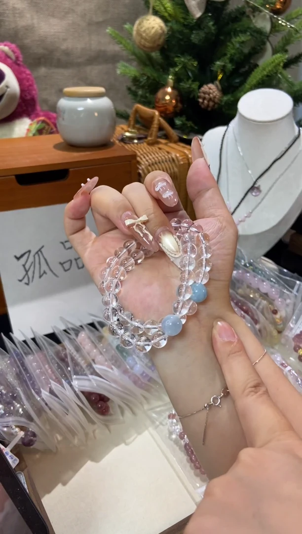 水晶手串未镶嵌孤品捡漏均匀瑕疵介意勿拍