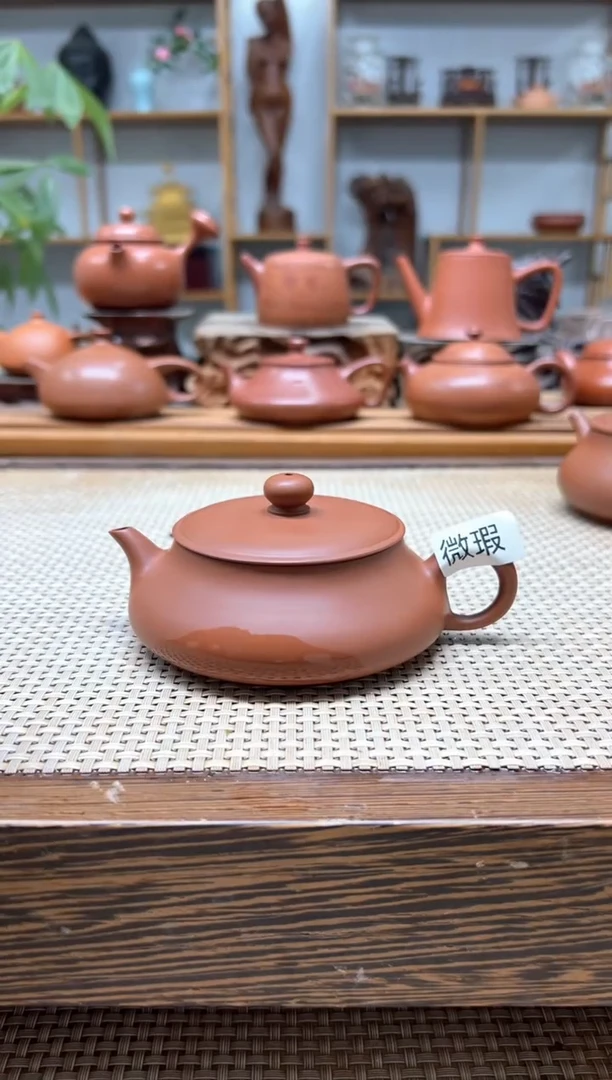 原矿朱泥全手 微瑕扁明炉 130cc
