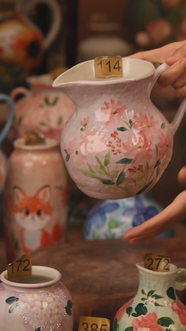 陶瓷114景德镇设计师手作花器摆件侘寂风