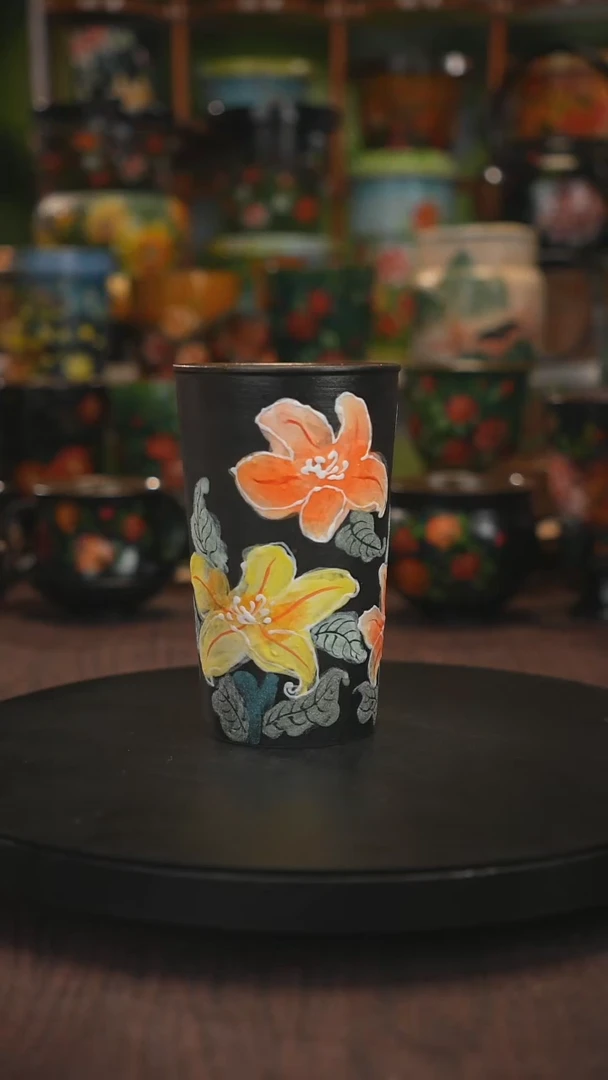 紫砂油画手绘釉下彩