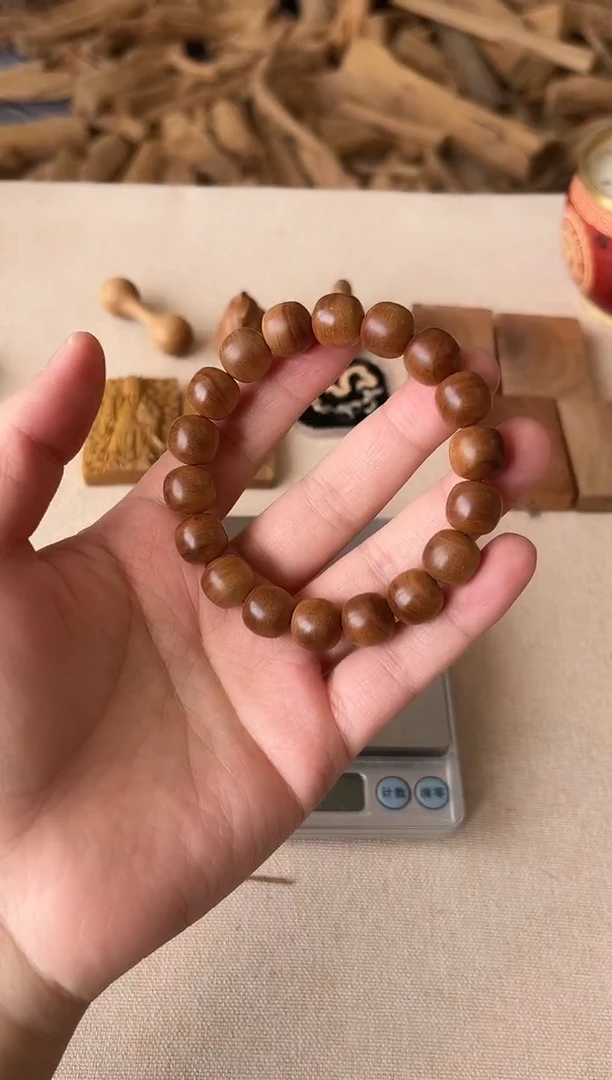 檀香木手串/手链正区老山檀 11*12横纹 单圈 奶香奶甜