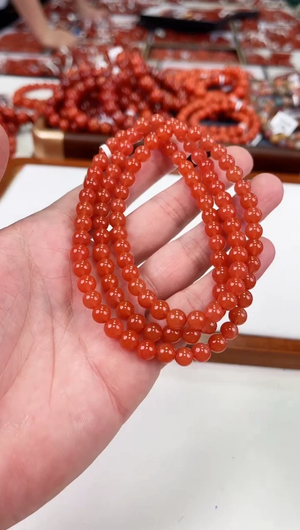 【闪购商品】南红玛瑙冰红多圈6+未镶嵌一个/条