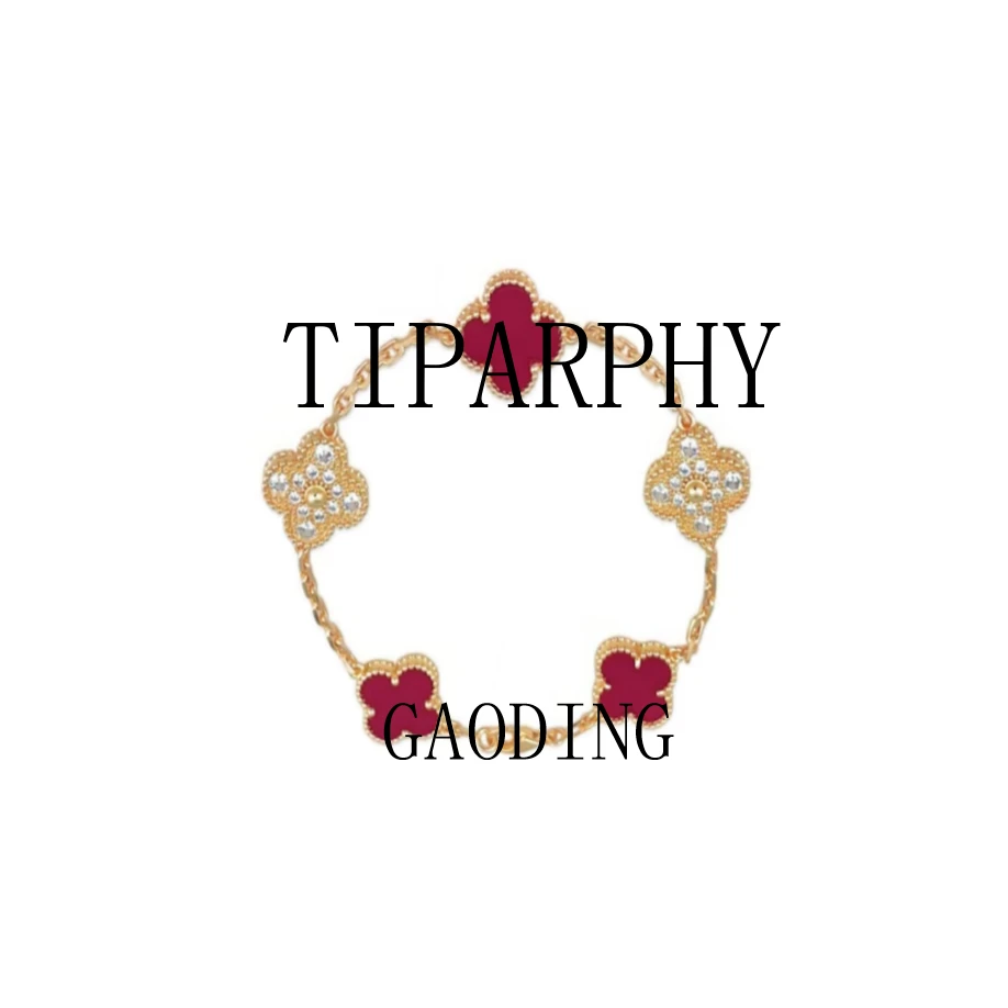 铜合金手链 经典3+2红色四叶草手链 气质轻奢时尚百搭复古小众