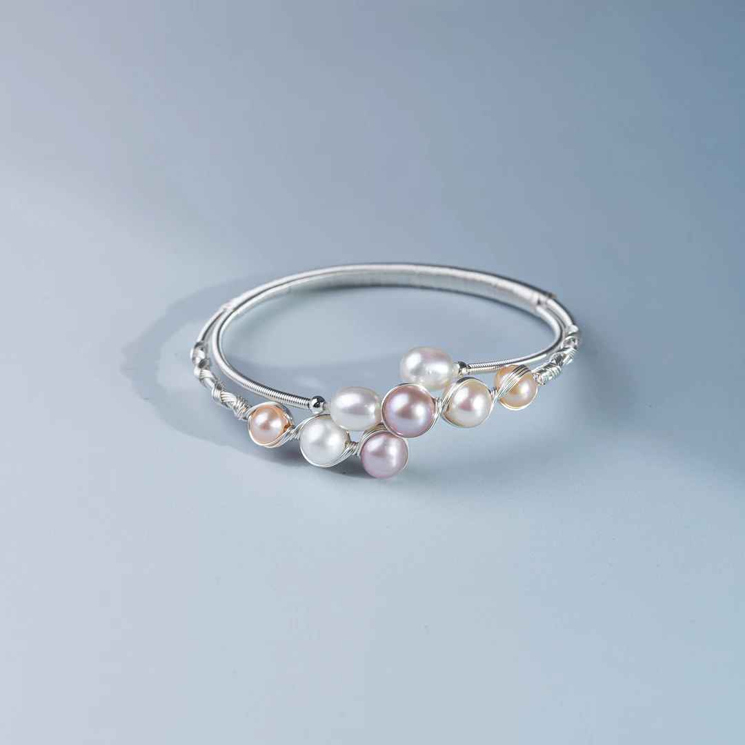 【胡兵珍选】GABLILY PREMIER淡水珍珠“花簇"手镯7-9mm百搭简约时尚